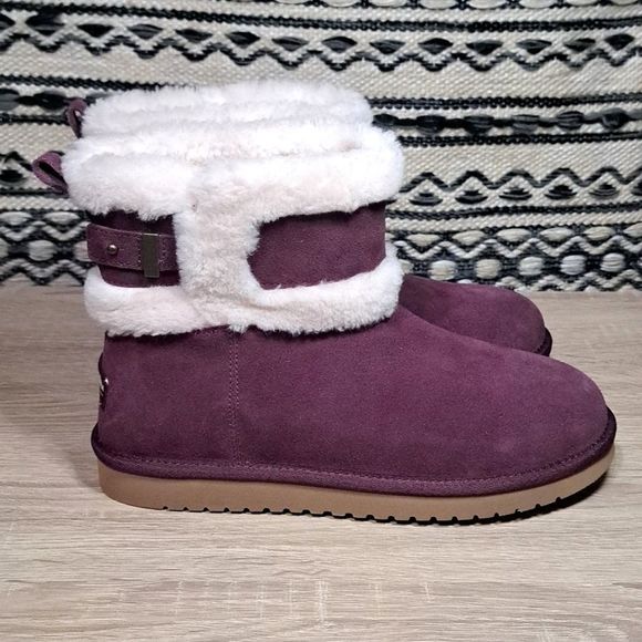 NEW UGG KOOLABURRA BARLEE MINI IN WINE - Picture 2 of 10